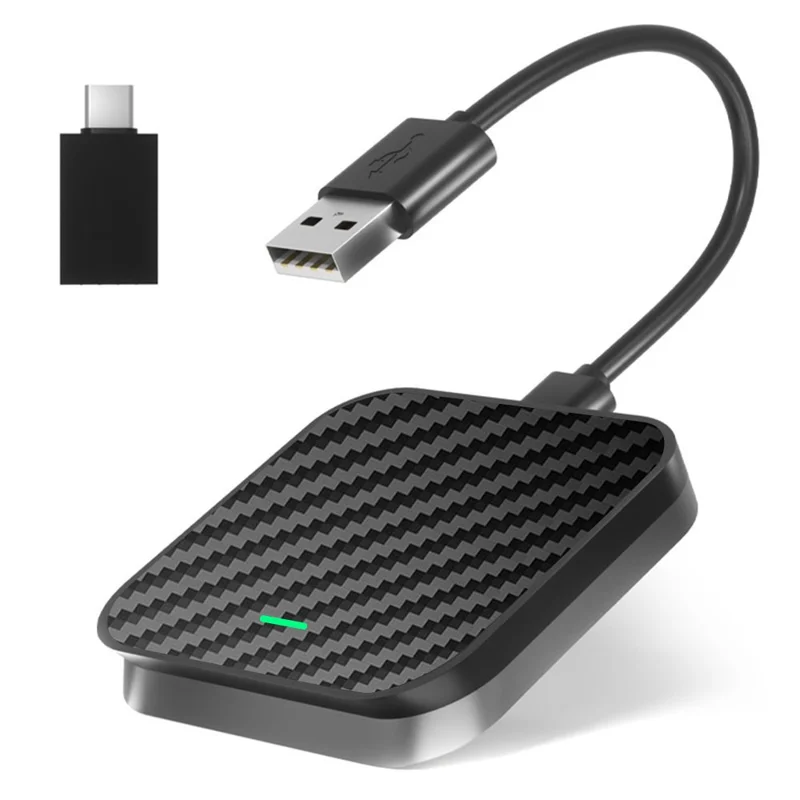 PL8 Carplay / Android Auto Wired to Wireless Video Box Vehicle Smart Carplay Adapter - Carbon Fiber Texture