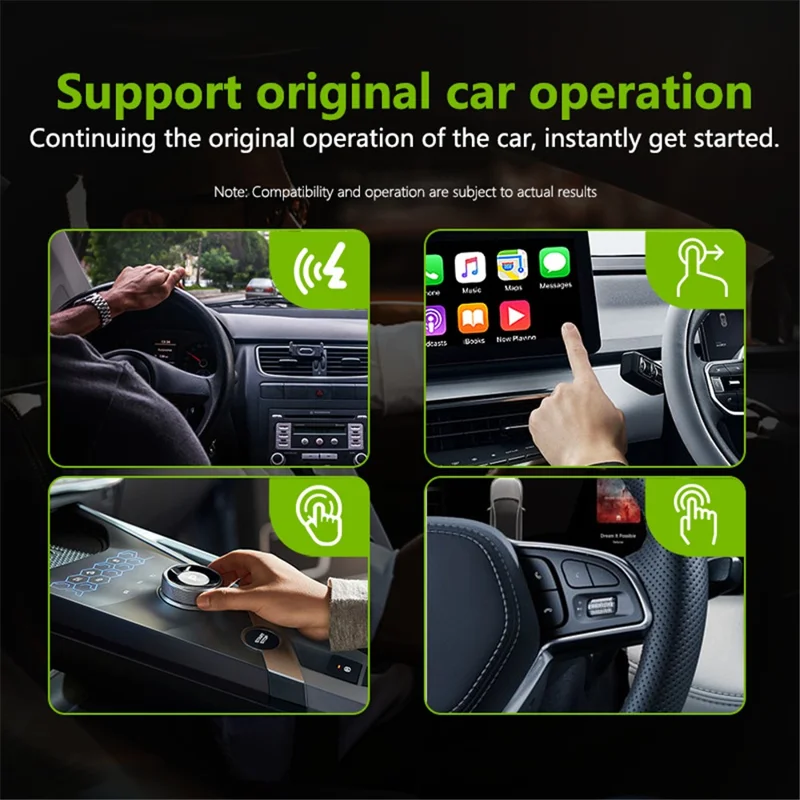 PL8 Carplay / Android Auto Wired to Wireless Video Box Vehicle Smart Carplay Adapter - Carbon Fiber Texture