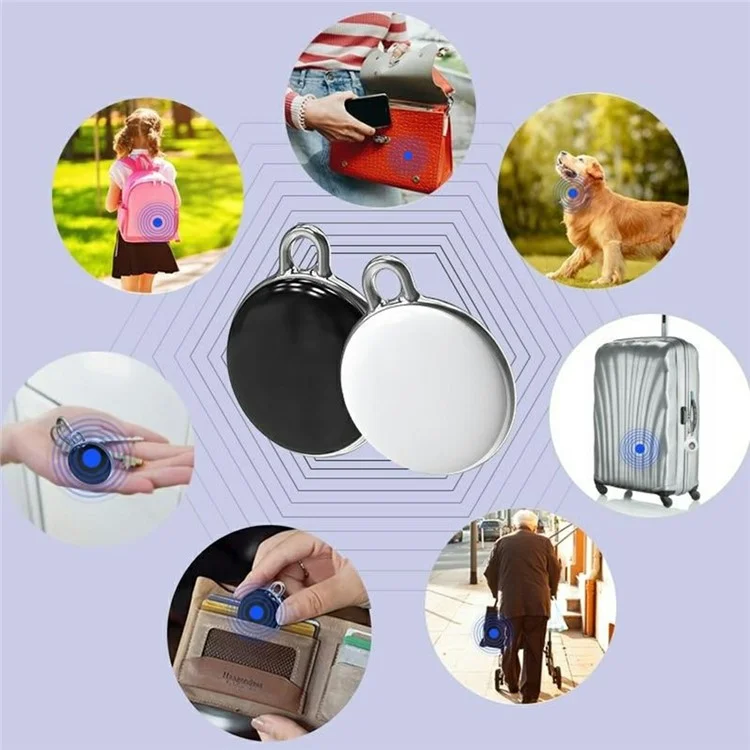F3 GPS Tracking Locator Schlüsselbeutel-positionierung Haustierkinder Älteres Anti-lost-gerät (mit Hanging Ring) - Schwarz