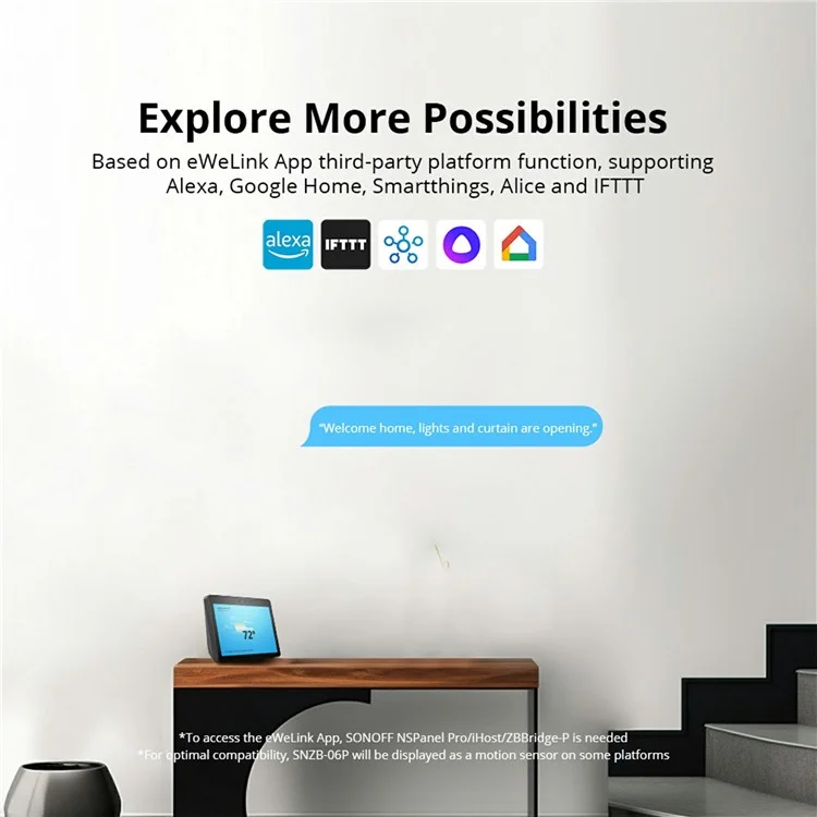 SONOFF SNZB-06P Capteur de présence humaine Zigbee Détecteur radar de mouvement pour Alexa Google Home