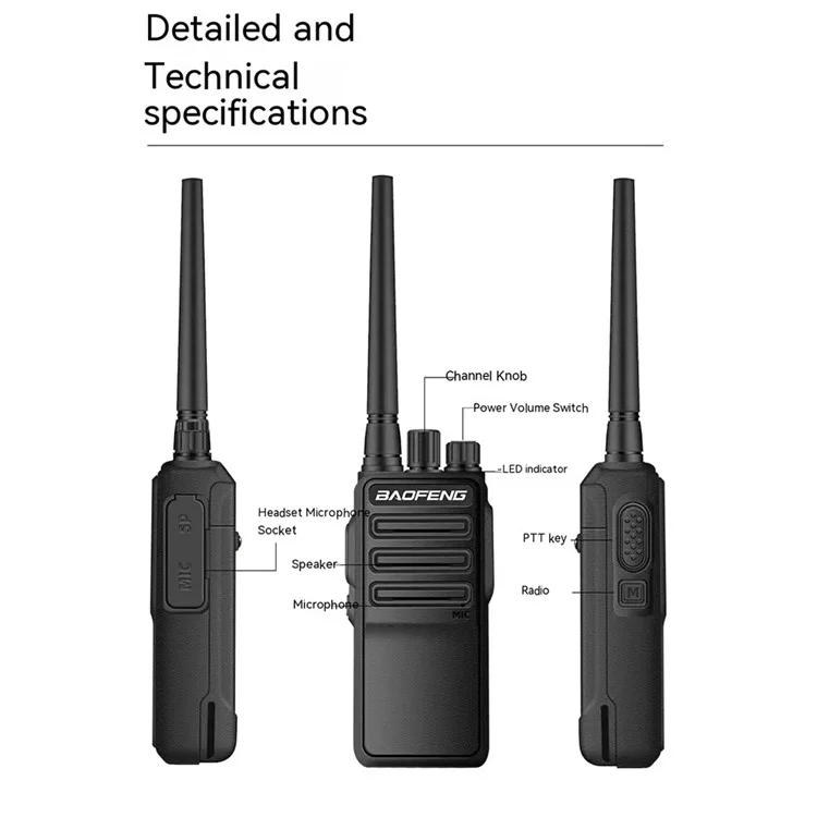 BAOFENG BF-1904 Outdoor 10km Distance Handheld Intercom UHF 400-470MHZ Walkie Talkie - US Plug