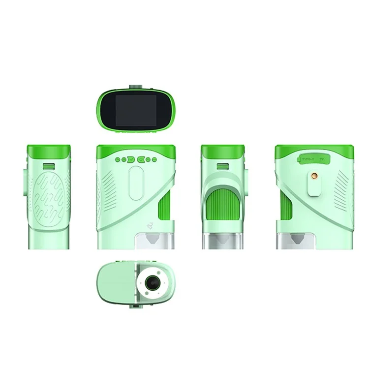 XV-7 Microscopio Per Bambini Schermata a Colori da 2 Pollici Microscopio ad Alta Definizione 1000x - Verde
