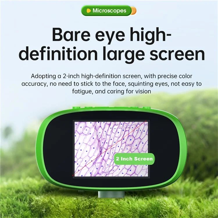 XV-7 Microscopio Per Bambini Schermata a Colori da 2 Pollici Microscopio ad Alta Definizione 1000x - Verde