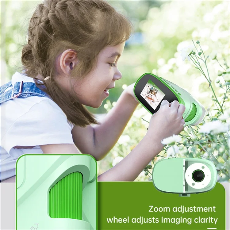 XV-7 Microscopio Per Bambini Schermata a Colori da 2 Pollici Microscopio ad Alta Definizione 1000x - Verde