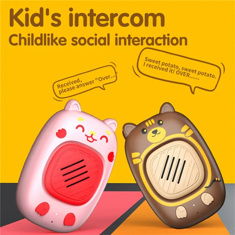 B2 2pcs Kids Cartoon Walkie Talkies Mit Taschenlampen -intercom -spielzeug Für Camping -wanderungen im Freien