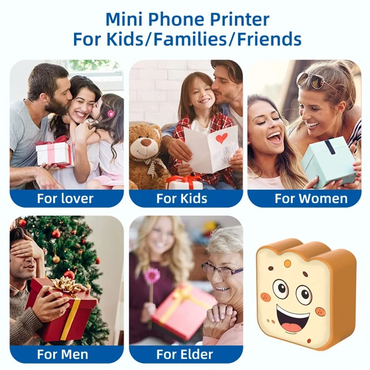 M11 Portable Handheld Mini Pocket Etiqueta Impresora Térmica Bluetooth Tindeo Termal - Cara Sonriente Amarilla