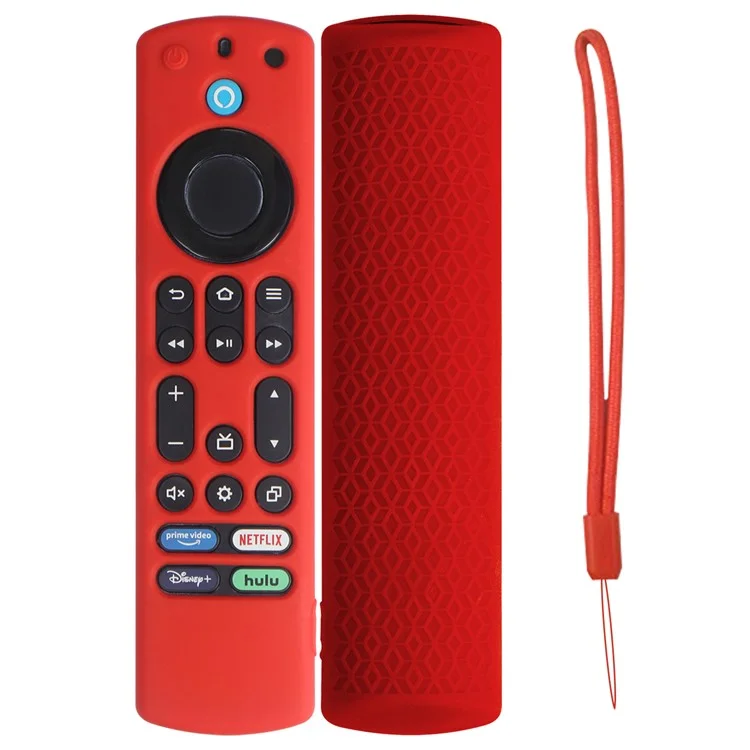Для Amazon Fire TV Stick 4K Max Max Case Case Silicone Dust -pronate Cover с Ремешком - Красный