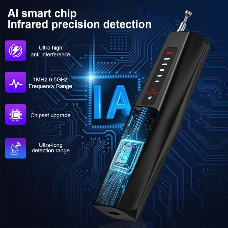 T011 Wireless RF Signal Detector GPS WiFi Tracker Camera Bug Detector Anti-Spy Infrared Scanner