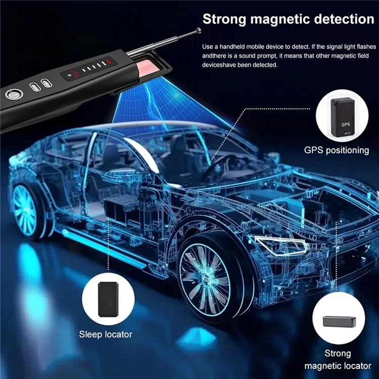 T011 Wireless RF Signal Detector GPS WiFi Tracker Camera Bug Detector Anti-Spy Infrared Scanner