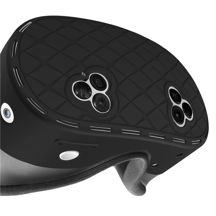 Conjunto de capa de silicone para óculos de realidade virtual Meta Quest 3S, capa protetora para controles - Preto