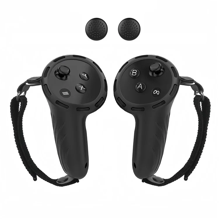 Conjunto de capa de silicone para óculos de realidade virtual Meta Quest 3S, capa protetora para controles - Preto