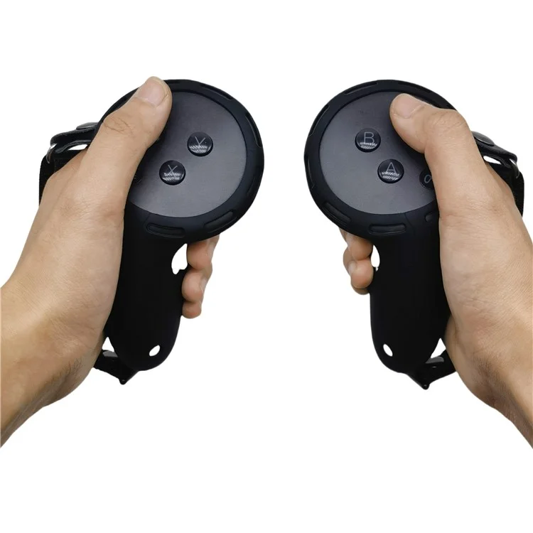 Conjunto de capa de silicone para óculos de realidade virtual Meta Quest 3S, capa protetora para controles - Preto