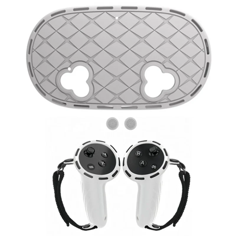 Silicone Case Set for Meta Quest 3S VR Headset, Controllers Protective Cover - Light Grey