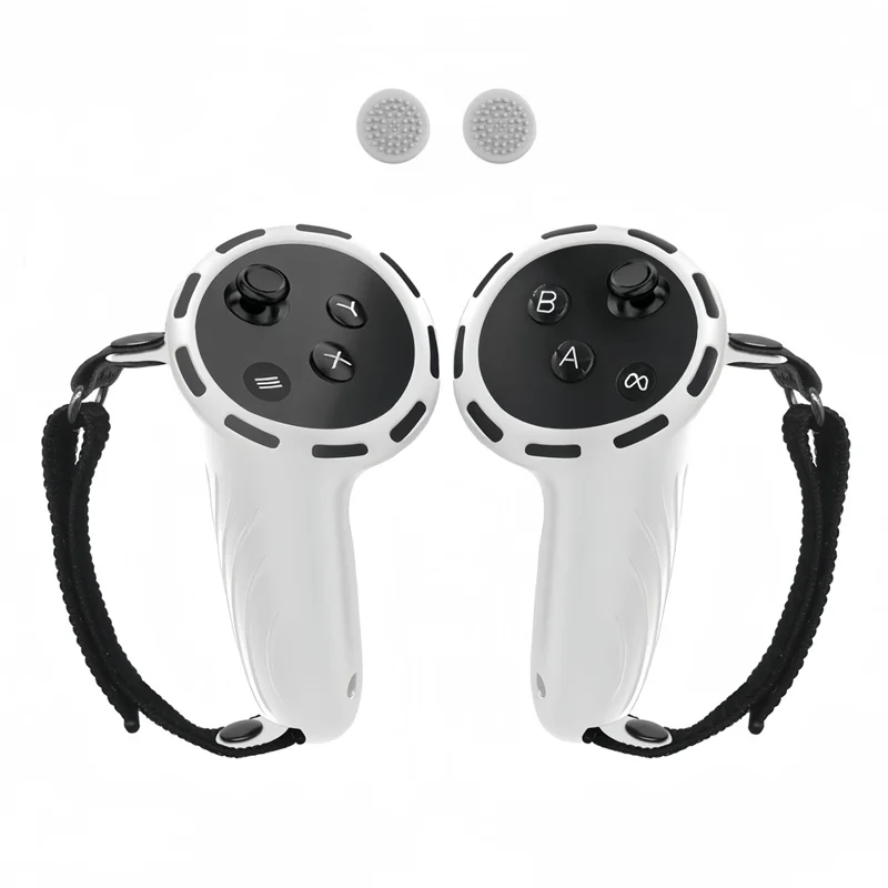 Silicone Case Set for Meta Quest 3S VR Headset, Controllers Protective Cover - Light Grey