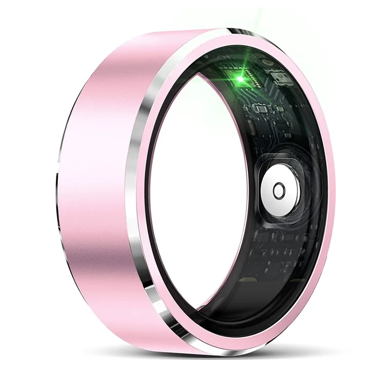R5 Herzfrequenzblut Sauerstoff Schlafüberwachungsring Multifunktionales Aluminiumlegierung Smart Ring, Magnetkabelladung - Rosa / Größe 8