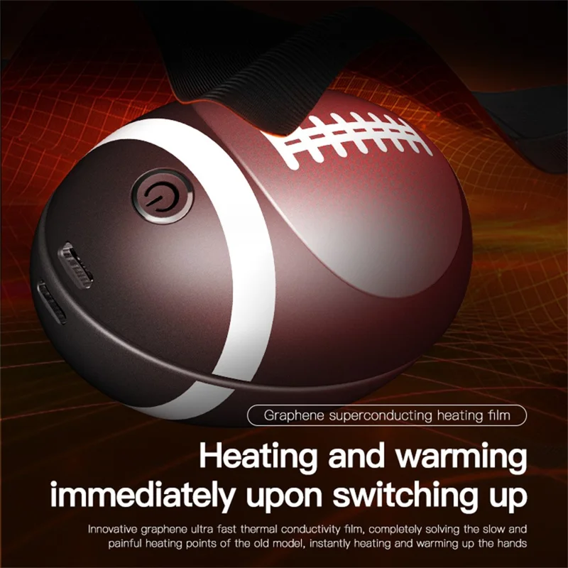 HW7 2-in-1 Magnetic Splittable Portable Winter Electric Hand Warmer Power Bank - Rugby Black