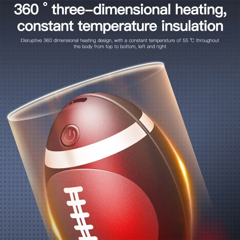 HW7 2-in-1 Magnetic Splittable Portable Winter Electric Hand Warmer Power Bank - Rugby Black