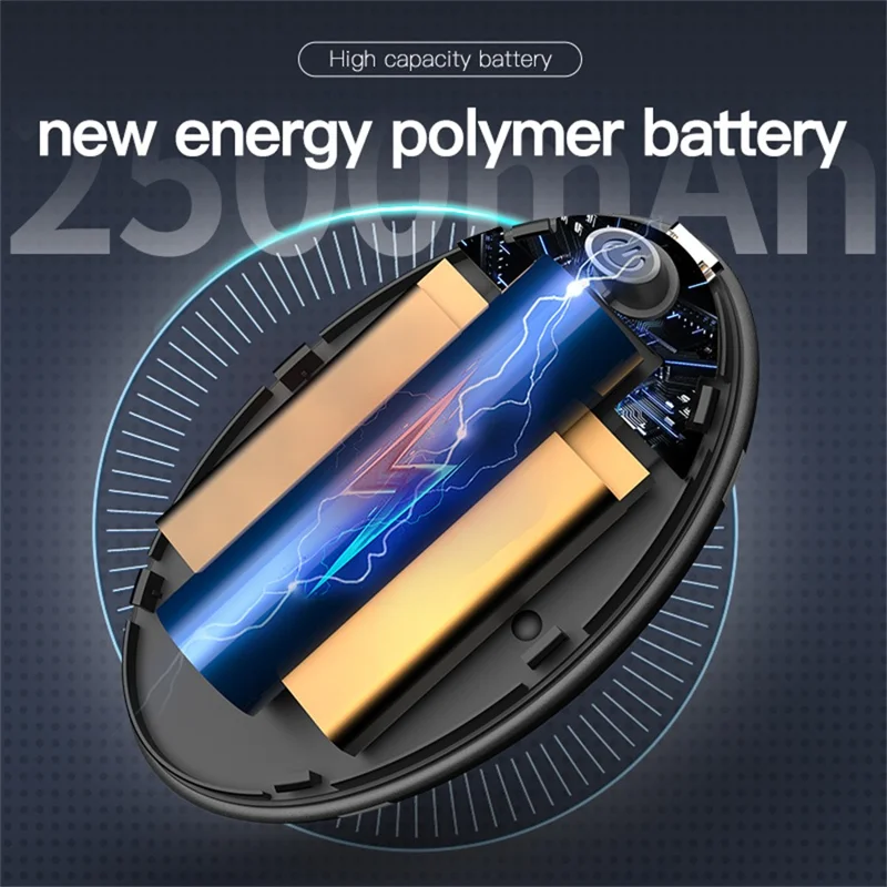 HW7 2-in-1 Magnetic Splittable Portable Winter Electric Hand Warmer Power Bank - Rugby Black