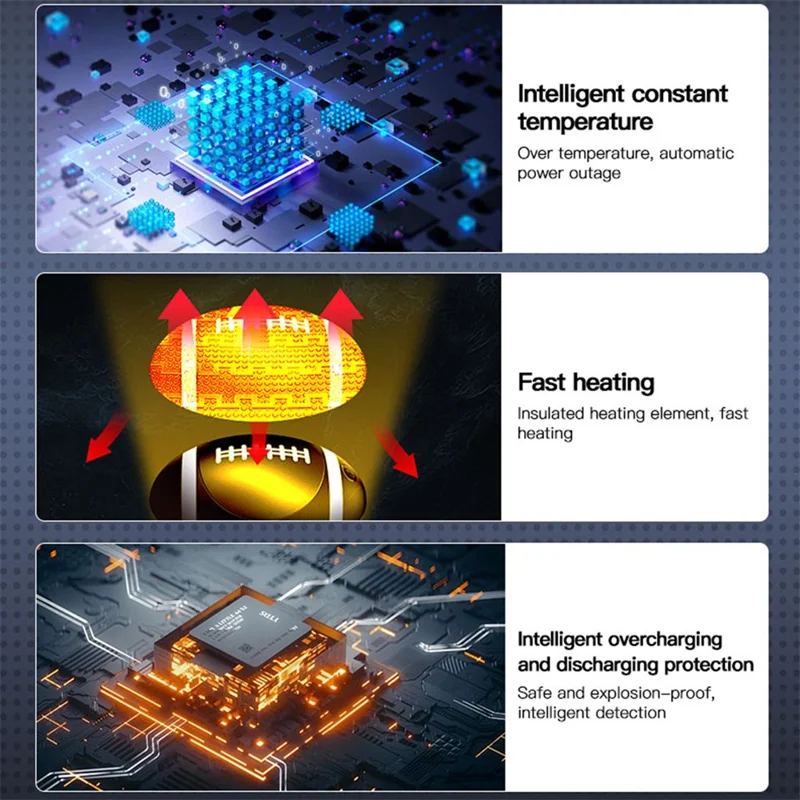 HW7 2-in-1 Magnetic Splittable Portable Winter Electric Hand Warmer Power Bank - Rugby Black