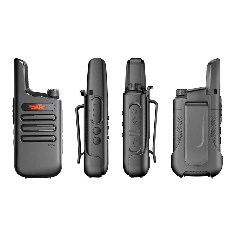 DK F1 2Pcs Portable Mini Handheld Interphone UHF 400-480MHZ Walkie Talkie - Camouflage Green / US Plug