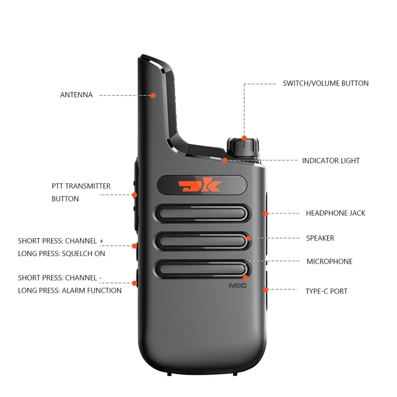 DK F1 2Pcs Portable Mini Handheld Interphone UHF 400-480MHZ Walkie Talkie - Camouflage Green / US Plug