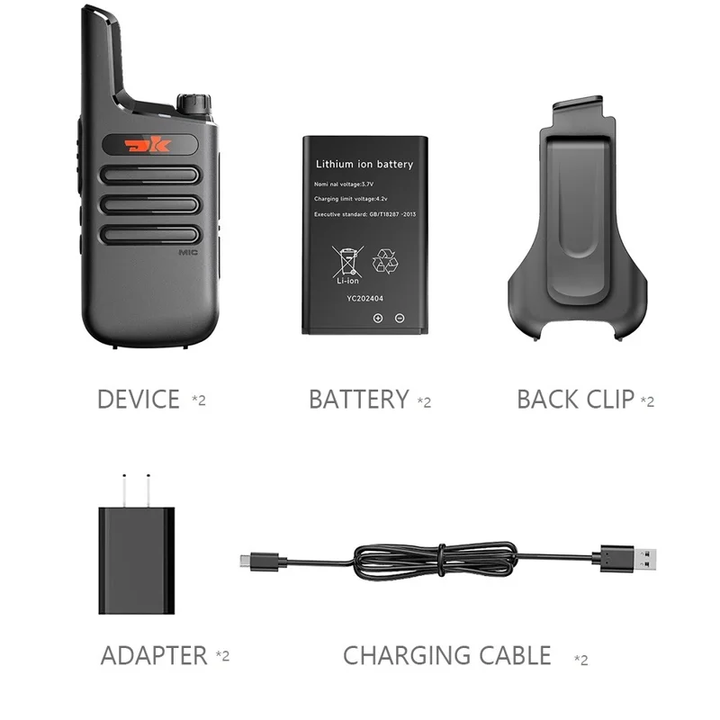 DK F1 2Pcs Portable Mini Handheld Interphone UHF 400-480MHZ Walkie Talkie - Camouflage Green / US Plug