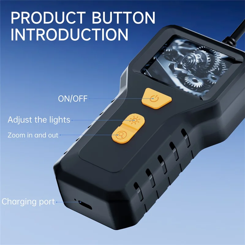 P240 2 Inch Industrial Endoscope 8mm Lens 1080P HD Handheld Inspection Camera, with 15m Hard Wire