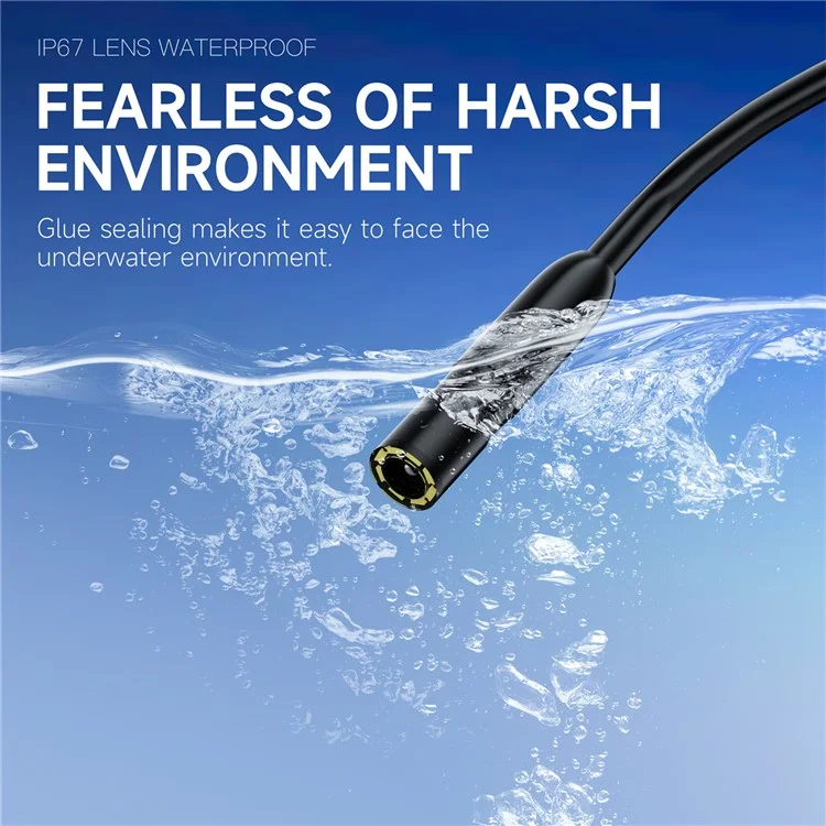 P240 2 Inch Industrial Endoscope 8mm Lens 1080P HD Handheld Inspection Camera, with 15m Hard Wire