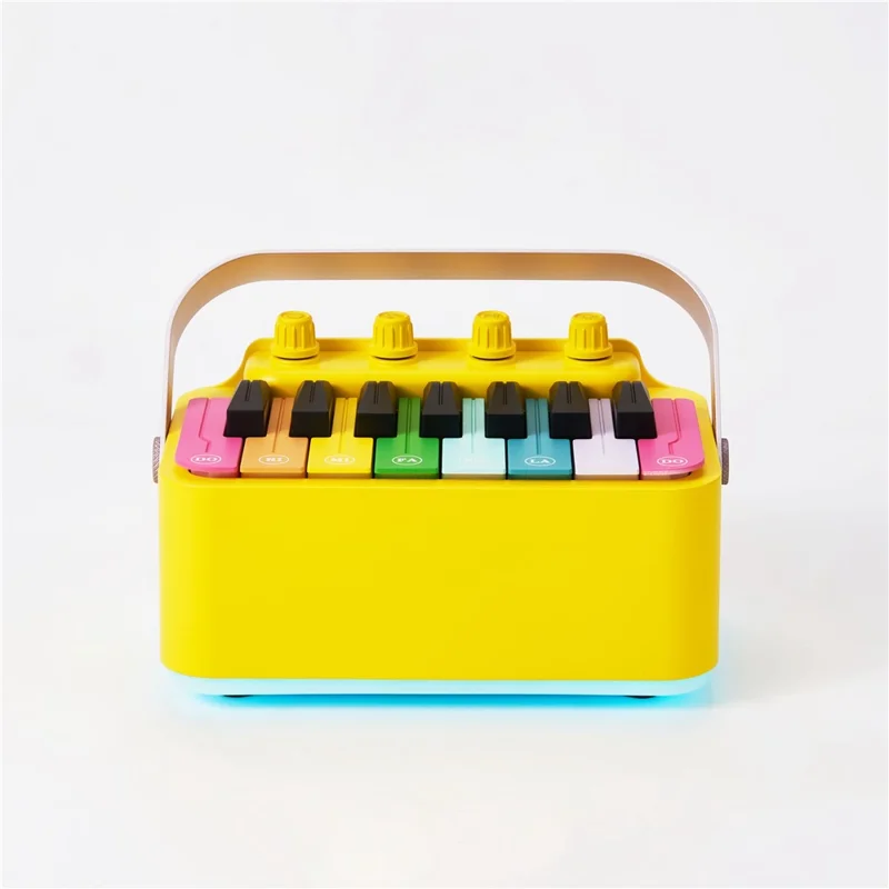 Multifunction Bluetooth-compatible Speaker Piano Toy RGB Light Music Piano Calendar Birthday Gift - Yellow