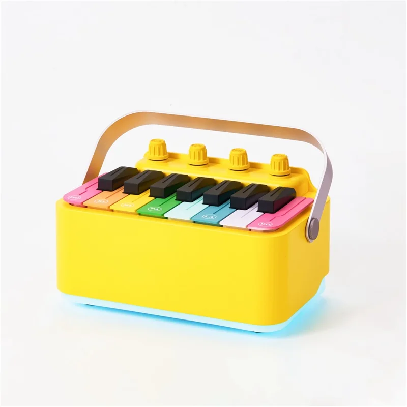 Multifunction Bluetooth-compatible Speaker Piano Toy RGB Light Music Piano Calendar Birthday Gift - Yellow