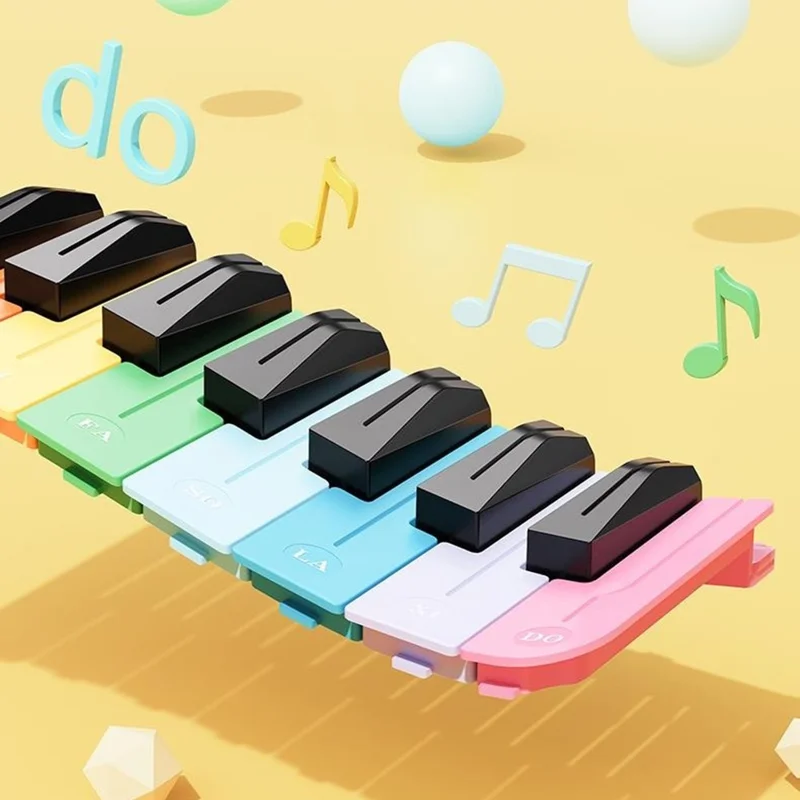 Multifunction Bluetooth-compatible Speaker Piano Toy RGB Light Music Piano Calendar Birthday Gift - Yellow
