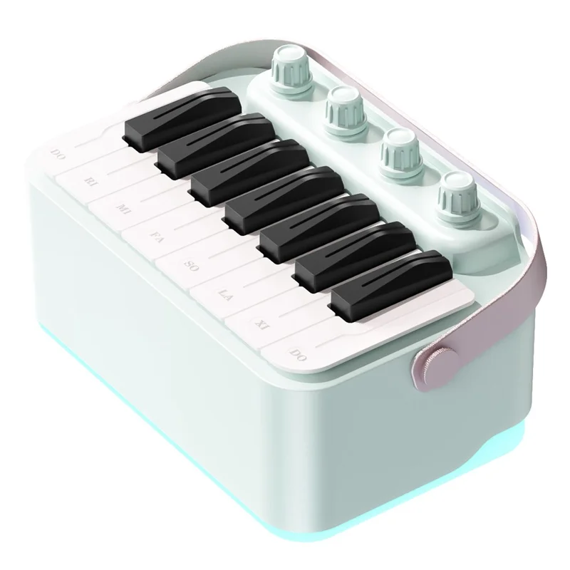 Multifunction Bluetooth-compatible Speaker Piano Toy RGB Light Music Piano Calendar Birthday Gift - Blue