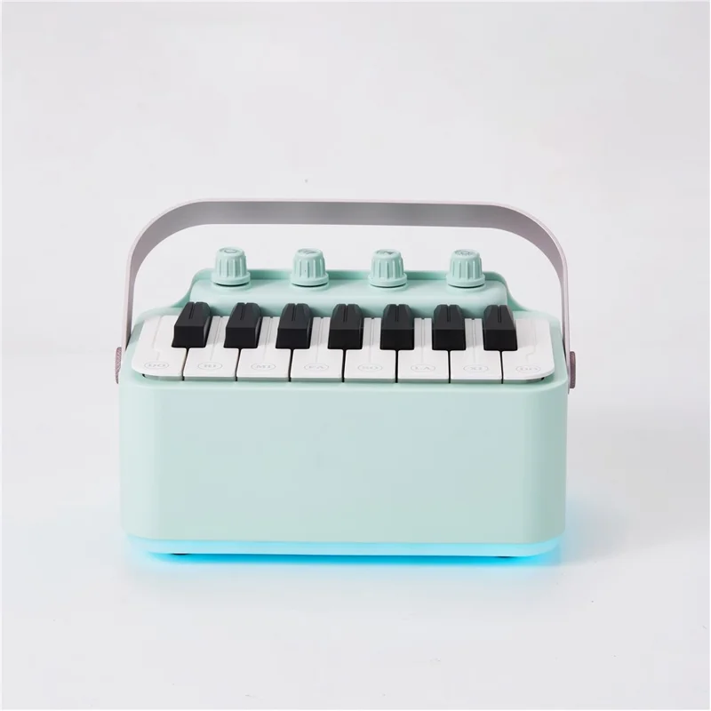 Multifunction Bluetooth-compatible Speaker Piano Toy RGB Light Music Piano Calendar Birthday Gift - Blue