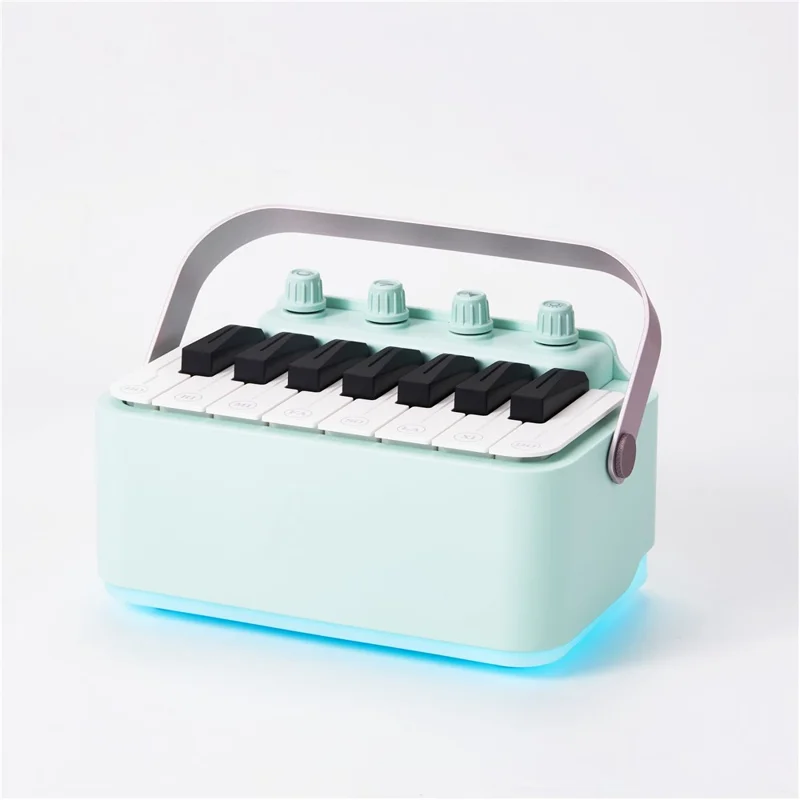 Multifunction Bluetooth-compatible Speaker Piano Toy RGB Light Music Piano Calendar Birthday Gift - Blue