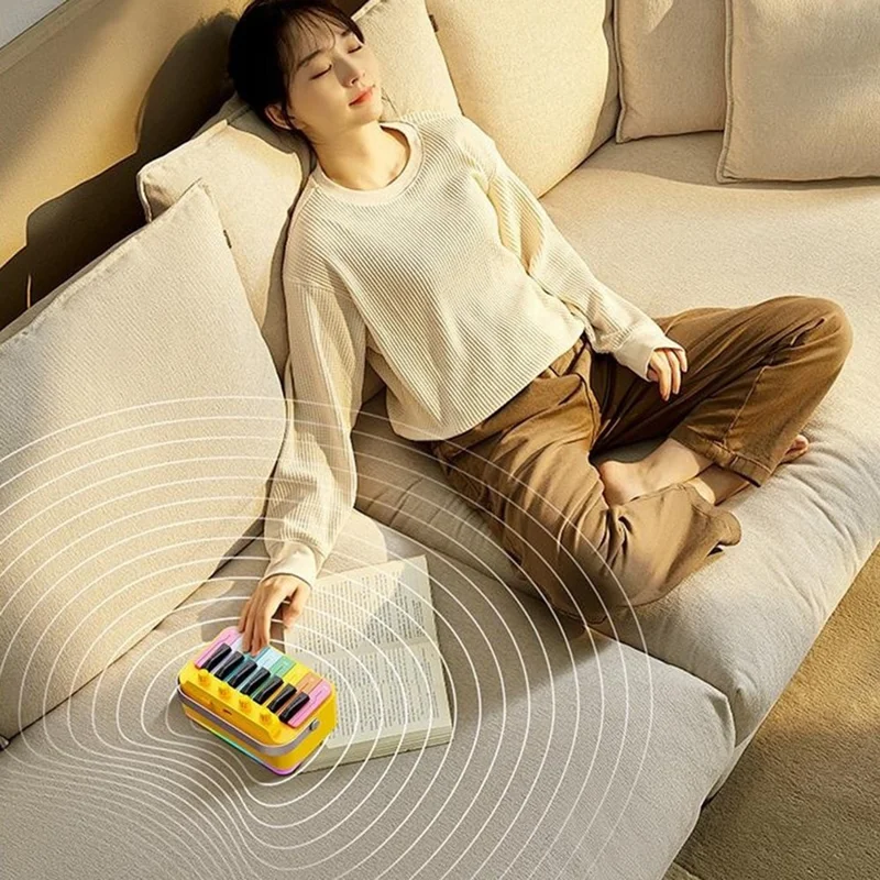 Multifunction Bluetooth-compatible Speaker Piano Toy RGB Light Music Piano Calendar Birthday Gift - Blue