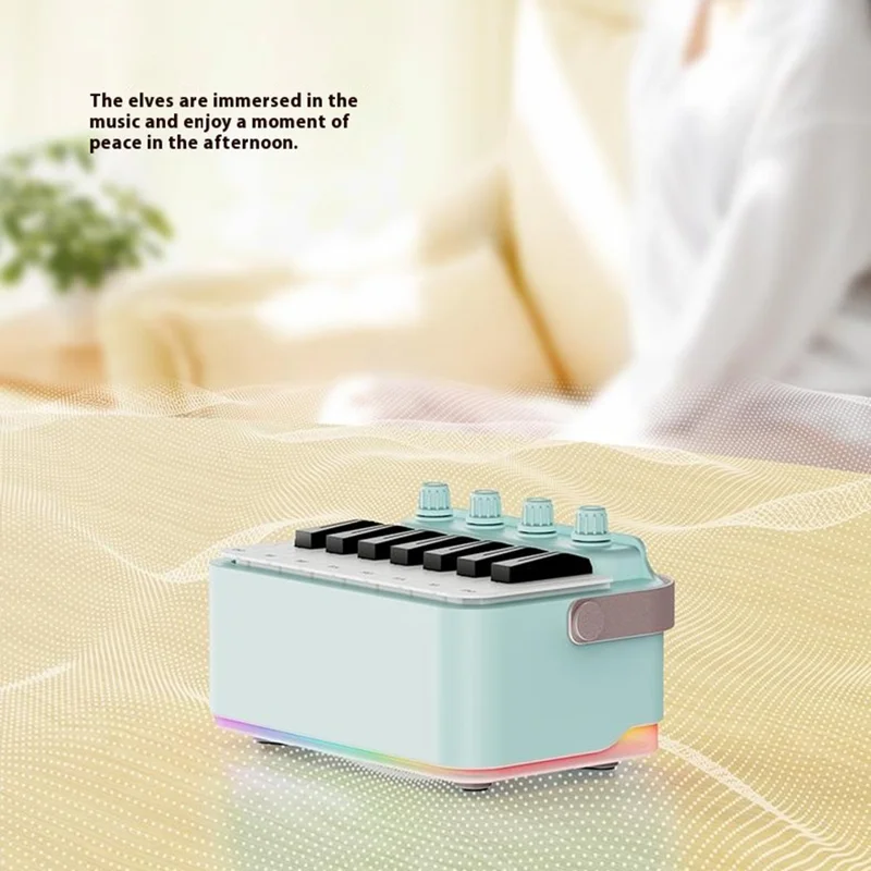 Multifunction Bluetooth-compatible Speaker Piano Toy RGB Light Music Piano Calendar Birthday Gift - Blue