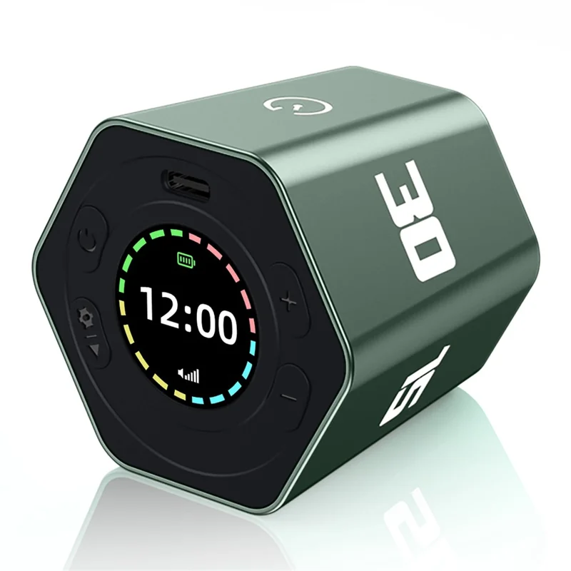 Multi-sided Timer Flip Countdown Alarm Clock Self-discipline Tool Kitchen Cooking Sports Beauty Timing Reminder - Green
