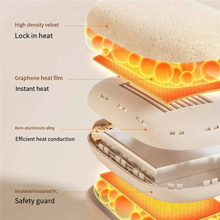 Q10 Digital Display Plush Winter Hand Warmer 10000mAh Phone Power Bank - Beige