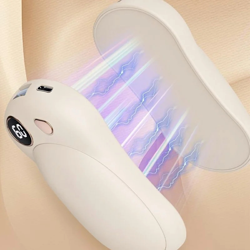 Q6 Magnetic Splittable Portable Winter Electric Hand Warmer Digital Display Phone Power Bank - Beige