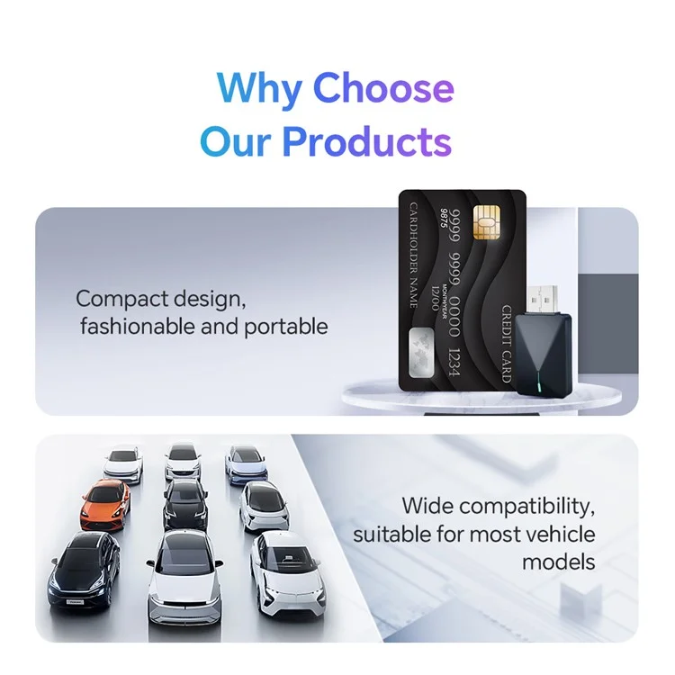 Adaptateur USB filaire vers sans fil CarPlay Mini U3 Plug and Play pour voiture
