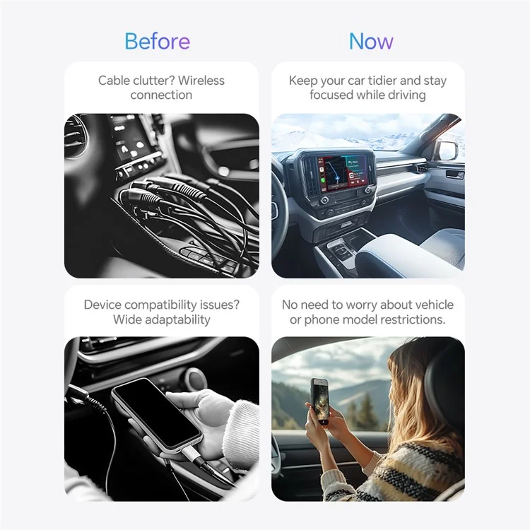 Adaptateur USB filaire vers sans fil CarPlay Mini U3 Plug and Play pour voiture