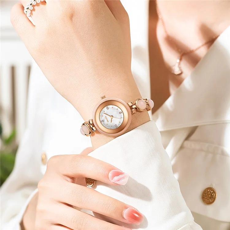 NIBOSI 2665 Stylish Bracelet Women Rhinestone Decor Quartz Watch - Purple
