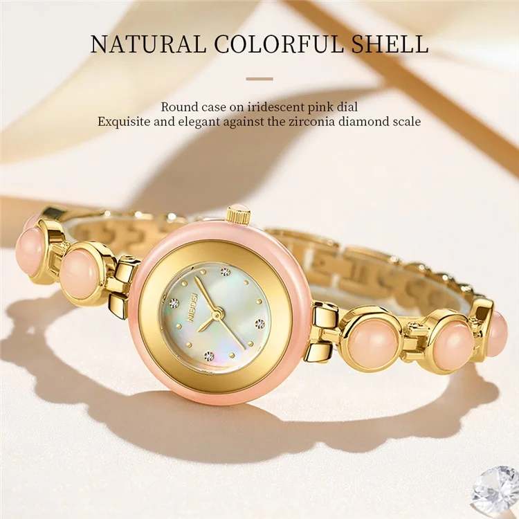 NIBOSI 2665 Stylish Bracelet Women Rhinestone Decor Quartz Watch - Purple