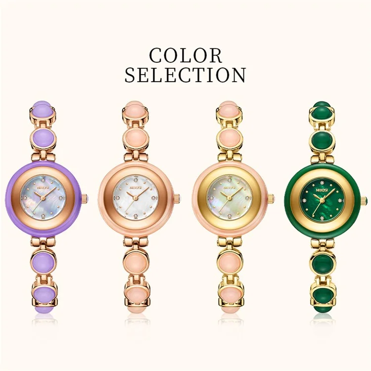 NIBOSI 2665 Stylish Bracelet Women Rhinestone Decor Quartz Watch - Purple