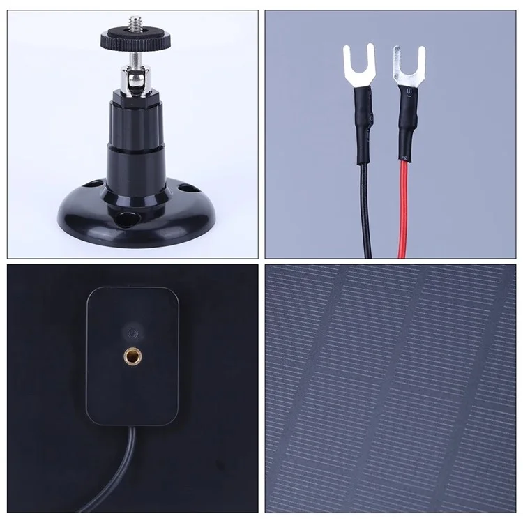 Painel solar de 4W para campainha de vídeo Ring 4 / 3 / 3 Plus / 2 Carregador inteligente de campainha de vigilância - Preto