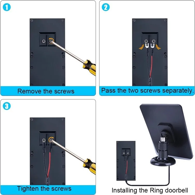 Panel solar de 4W para el timbre de video Ring Video Doorbell 4 / 3 / 3 Plus / 2 Vigilancia Timbre inteligente Cargador - Blanco