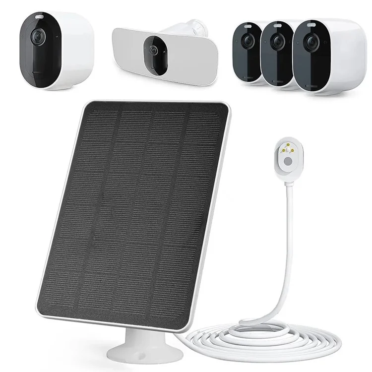 Solar Panel for Arlo Pro 4 / Ultra 2 / Pro 3 / Ultra / Pro 5S Surveillance Camera Charging Panel - Black