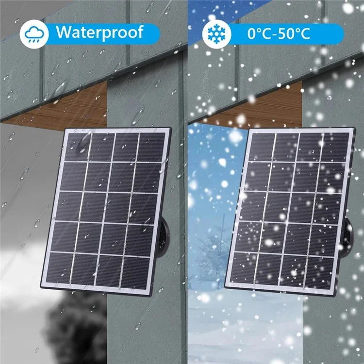 3W Solarpanel für Ring Video Doorbell 4 / 3 / 3 Plus / 2 Überwachung Smart Doorbell Ladegerät - Schwarz
