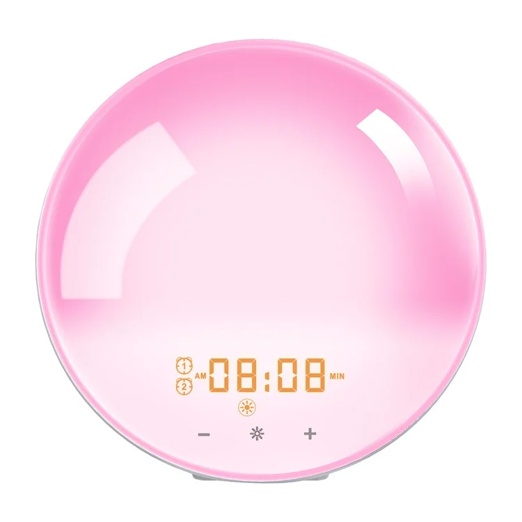 SH-01 Simuse/sunset Simulación Smart Wake Lámpara de Despertador 7 Lámpara de Atmósfera de Color Con Función FM - Enchufe de la ue