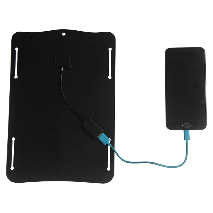 Panneau solaire 10W 5V avec port de sortie USB, ventilateur de téléphone, lampe de poche et chargeur pour l'extérieur